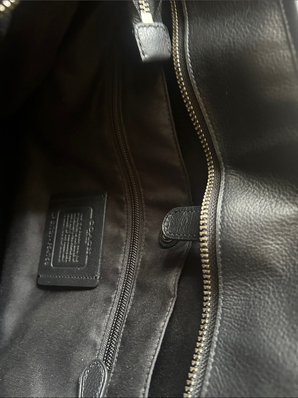 Coach Black Leather Tote with Detachable Shoulder Strap - Picture 7 of 12